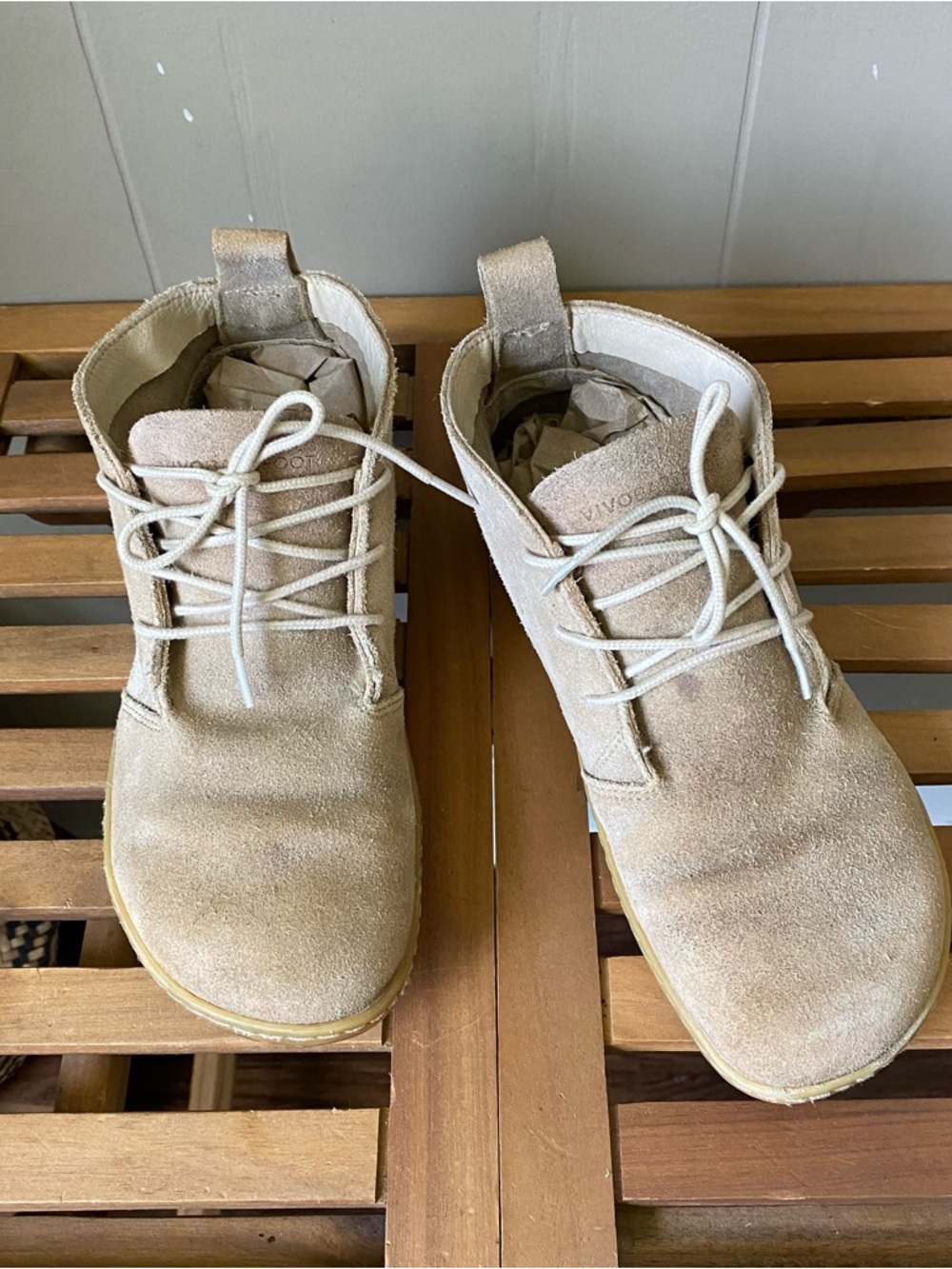 Vivobarefoot Gobi III soft honey beige suede leather barefoot desert shoe boot - Picture 5 of 9